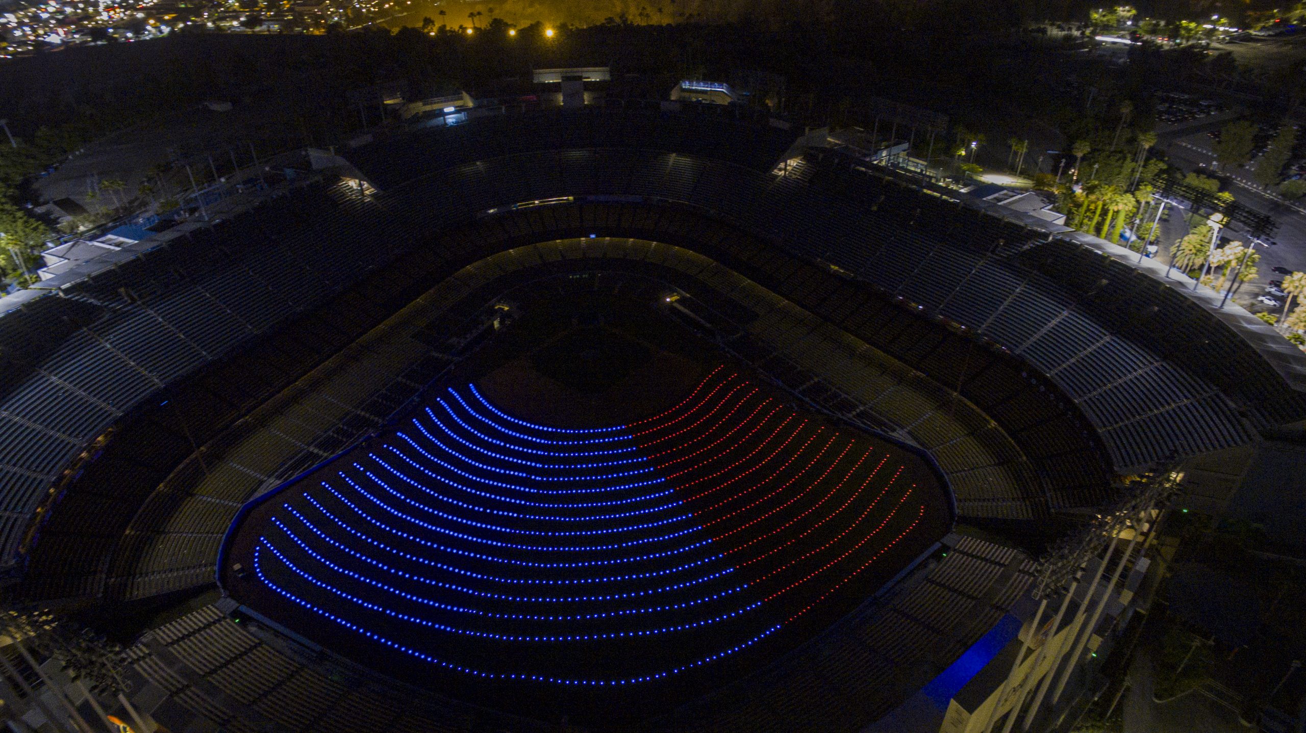 Fallen Heroes Lights display at Dodger Stadium DodgersBeat